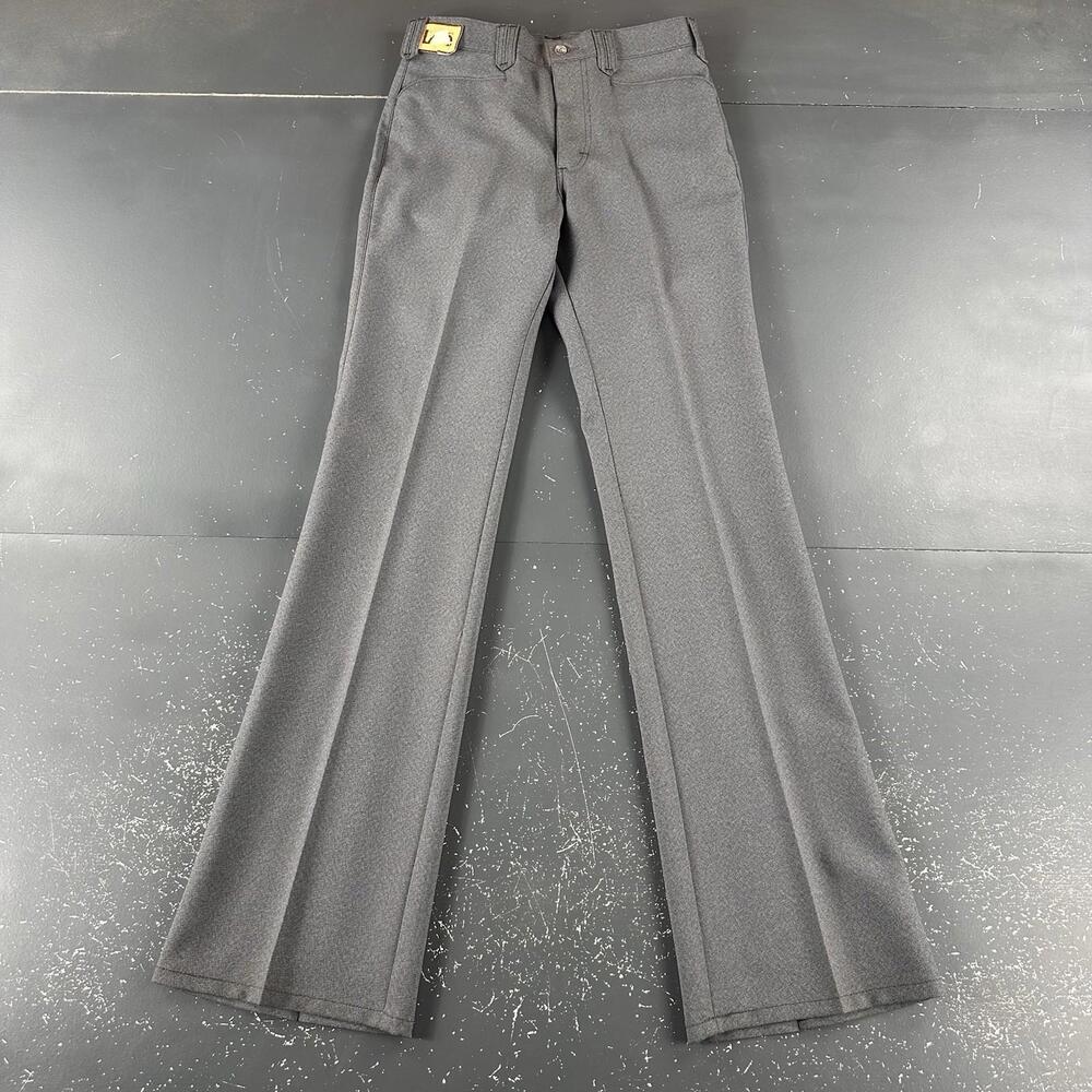 VTG Lee Slacks Men 30x36 Gray Western Bootcut Backflap Pearl Snap NWT USA 1970's